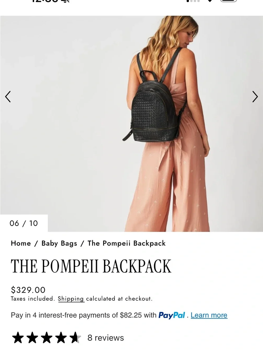 Wanderers Travel Co Pompeii Black Woven Leather Backpack Dust Bag EUC